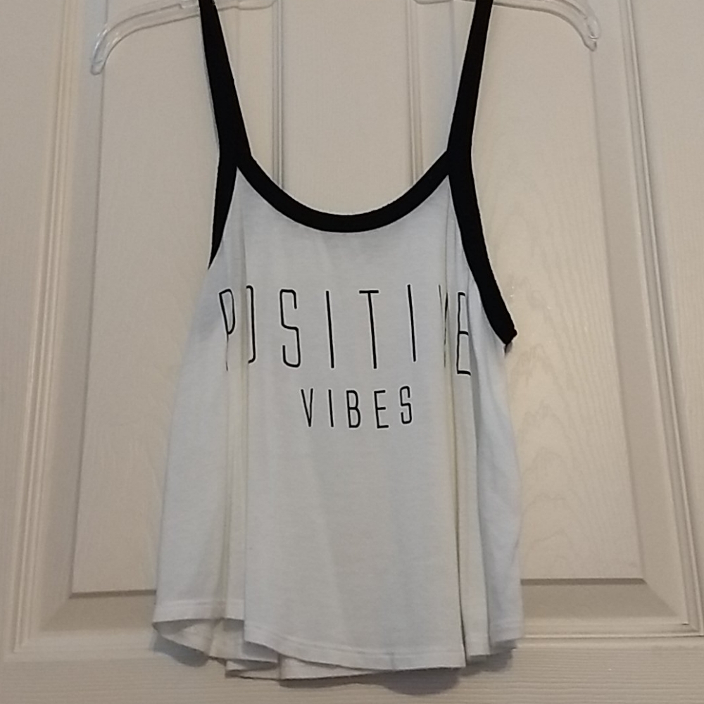 "POSITIVE VIBES" tank crop top